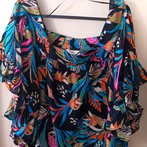 Terra &Sky Tropical Print Shirt